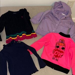 Colorful Kids Sweater with Rainbow Trim bundle of 4!